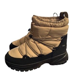 UGG Yose Puffer Mid Boot Women Size 10 Snow Waterproof Neutral Tan Black